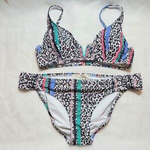 Jessica Simpson Women’s 2 Piece Swimwear Animal Print Sz Small